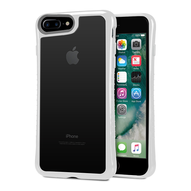 【iPhone8 Plus/7 Plus ケース】HYBRID SHELL + TUNEGLASS 耐衝撃クリアケース (グレイ)サブ画像