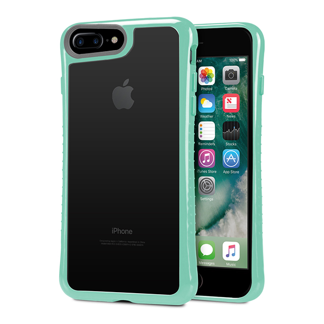 【iPhone8 Plus/7 Plus ケース】HYBRID SHELL + TUNEGLASS 耐衝撃クリアケース (ターコイズブルー)goods_nameサブ画像