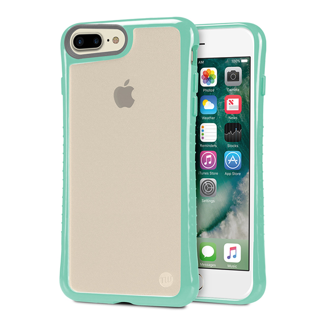 【iPhone8 Plus/7 Plus ケース】HYBRID SHELL + TUNEGLASS 耐衝撃クリアケース (ターコイズブルー)goods_nameサブ画像