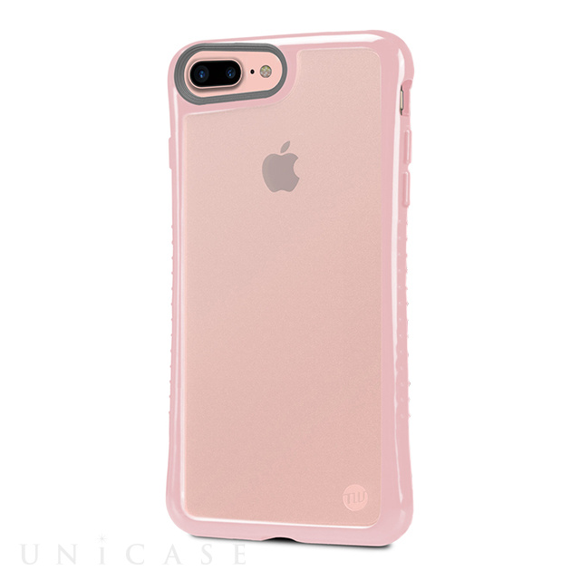 【iPhone8 Plus/7 Plus ケース】HYBRID SHELL + TUNEGLASS 耐衝撃クリアケース (ピンク)