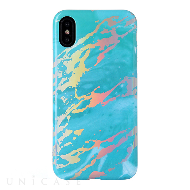 【iPhoneXS/X ケース】Metaric Marble (ブルー)