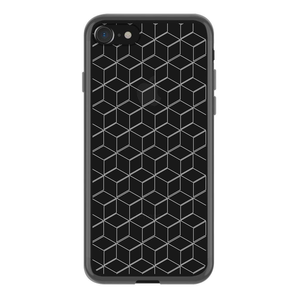 【iPhoneSE(第3/2世代)/8/7 ケース】MONOCHROME CASE for iPhoneSE(第2世代)/8/7 (Hexagon Line White)サブ画像