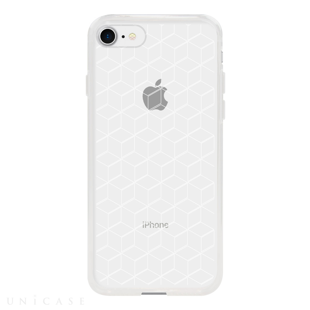 【iPhoneSE(第3/2世代)/8/7 ケース】MONOCHROME CASE for iPhoneSE(第2世代)/8/7 (Hexagon Line White)