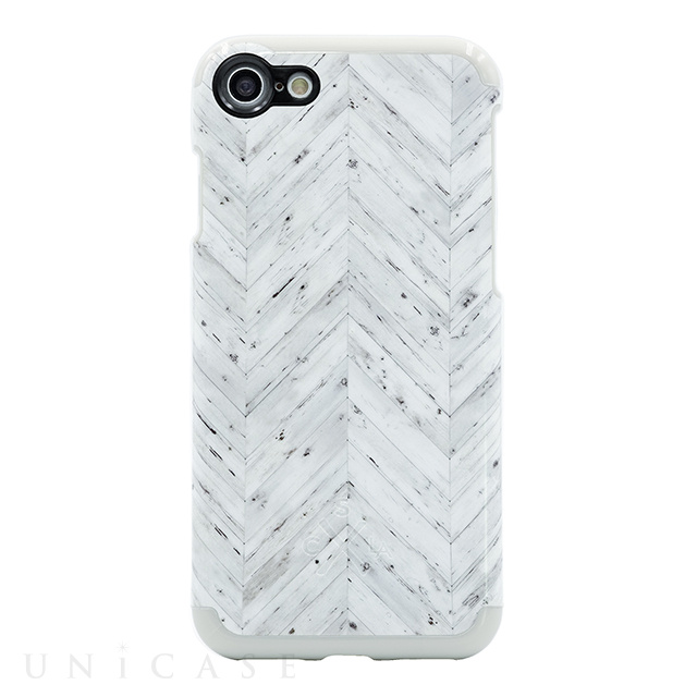 【iPhoneSE(第3/2世代)/8/7 ケース】Case Study Case (White Wood Chevron)