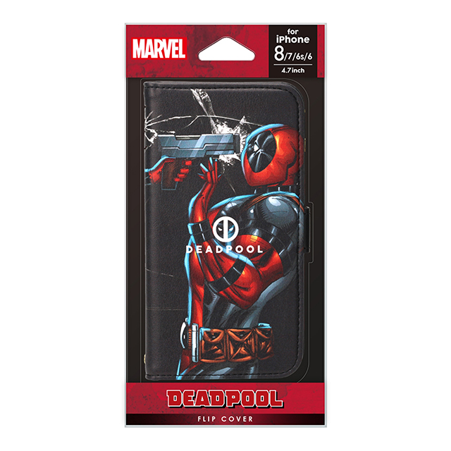 【iPhoneSE(第3/2世代)/8/7/6s/6 ケース】MARVELフリップカバー (デッドプール/ブラック)goods_nameサブ画像