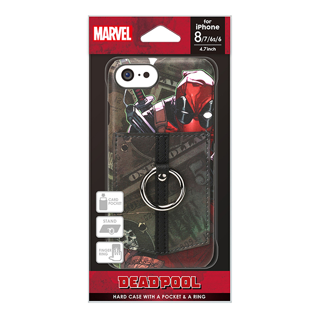 【iPhoneSE(第3/2世代)/8/7/6s/6 ケース】MARVELハードケースポケット＆リング付き (デッドプール/グリーン)goods_nameサブ画像