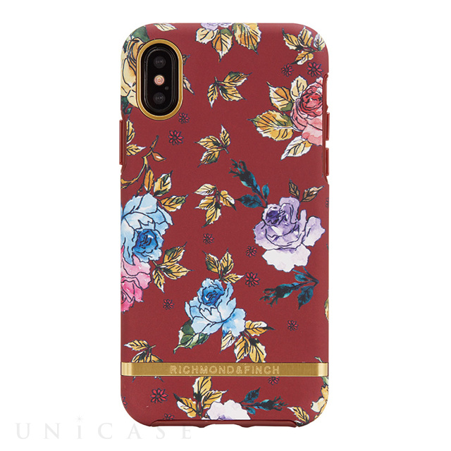 【iPhoneXS/X ケース】RED FLORAL