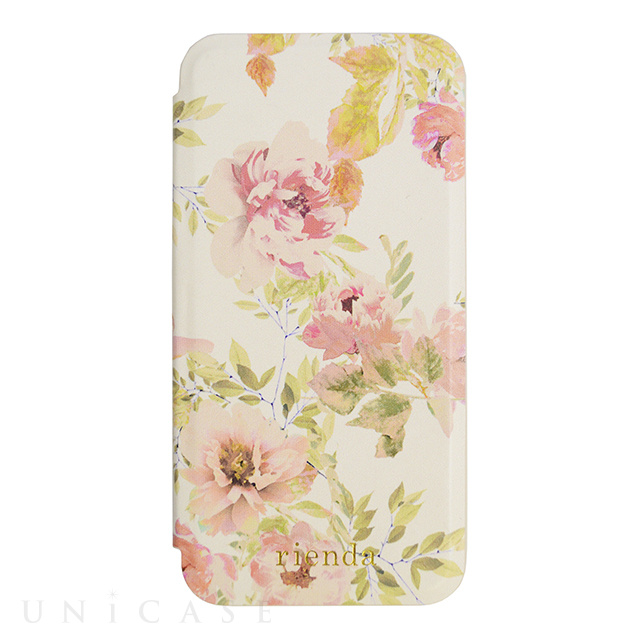 【iPhoneXS/X ケース】rienda 薄型手帳 VINTAGE ROSE (IVORY)