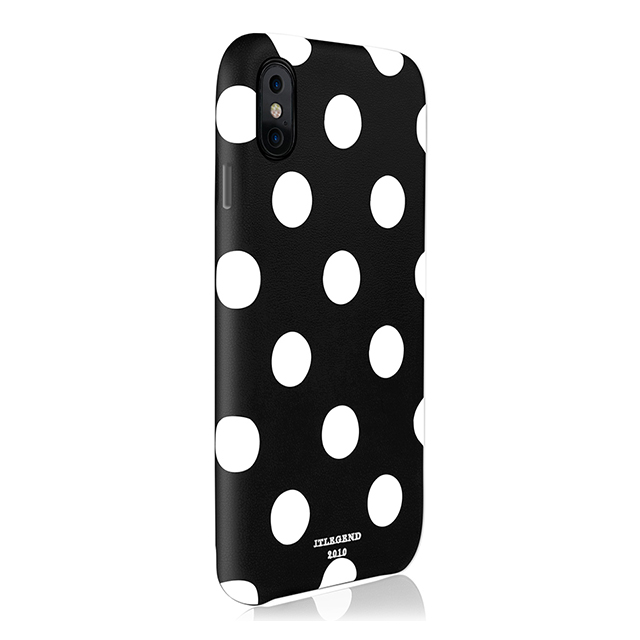 【iPhoneX ケース】Polka PU Leather Back Case (Black Polka)goods_nameサブ画像