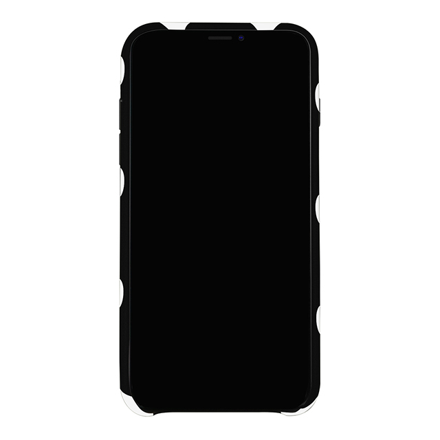 【iPhoneX ケース】Polka PU Leather Back Case (Black Polka)サブ画像