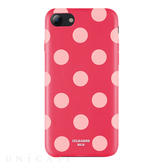 【iPhone8/7 ケース】Polka PU Leather Back Case (Berry Blossom)