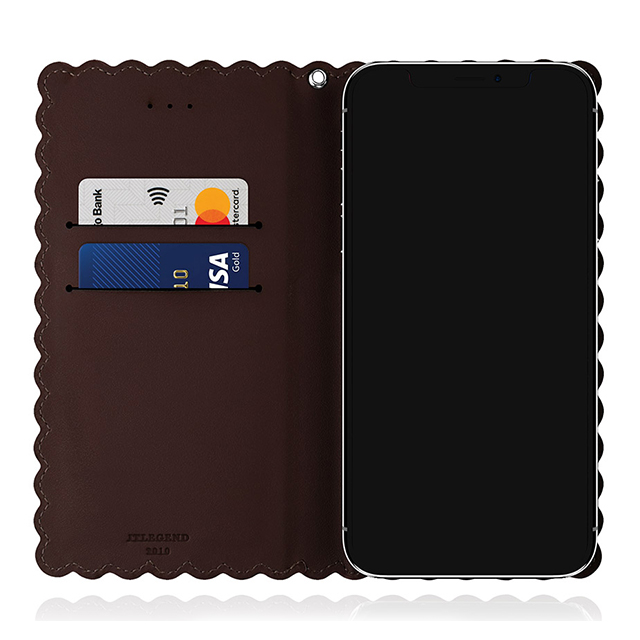 【iPhoneXS/X ケース】Biscuit Cowhide Leather Flip case (Cocoa)サブ画像