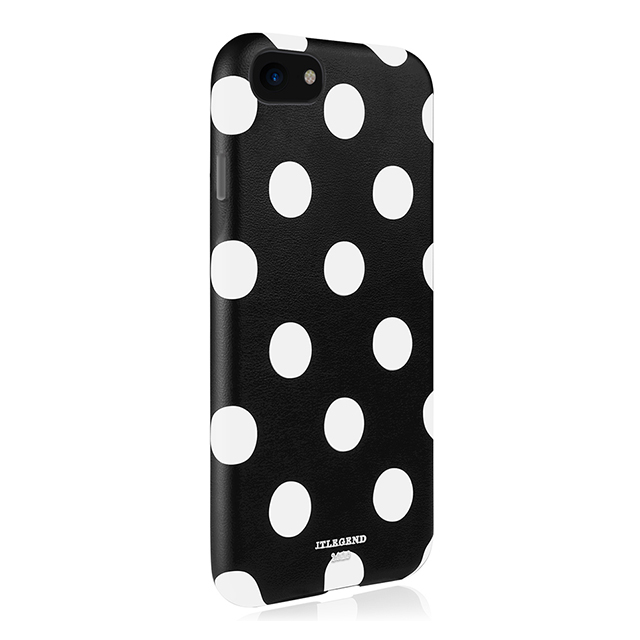 【iPhone8/7 ケース】Polka PU Leather Back Case (Black Polka)サブ画像