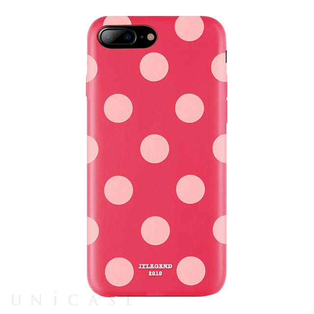 【iPhone8 Plus/7 Plus ケース】Polka PU Leather Back Case (Berry Blossom)