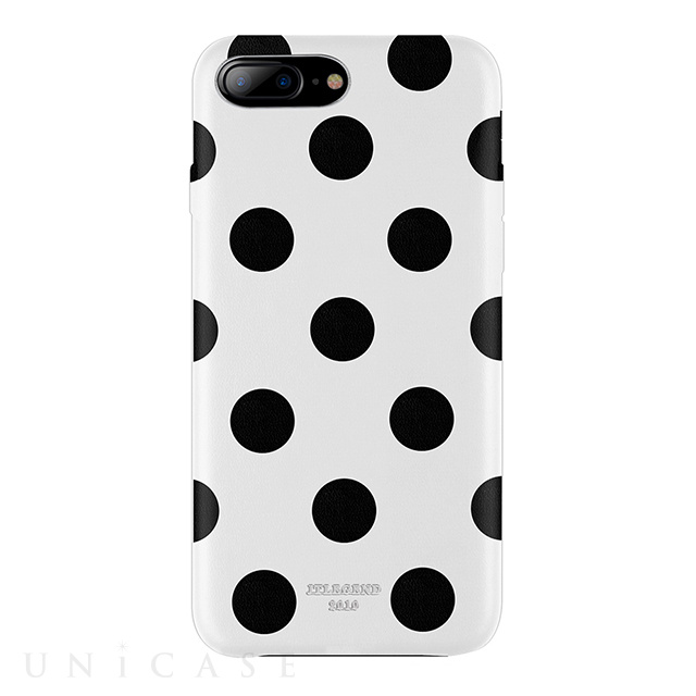 【iPhone8 Plus/7 Plus ケース】Polka PU Leather Back Case (White Polka)