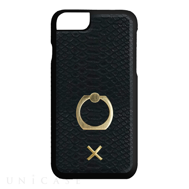 【iPhoneSE(第3/2世代)/8/7 ケース】Ring Case (Matte Black Crocodile)