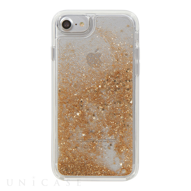 【iPhoneSE(第3/2世代)/8/7 ケース】Case Study Liquid Case (Gold Glitter Star)