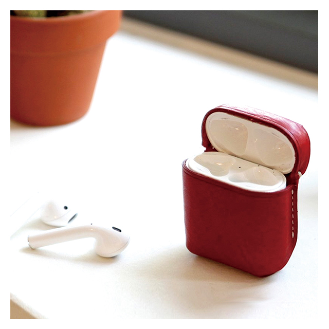 【AirPods(第2/1世代) ケース】Minerva Box Leather Case (レッド)サブ画像