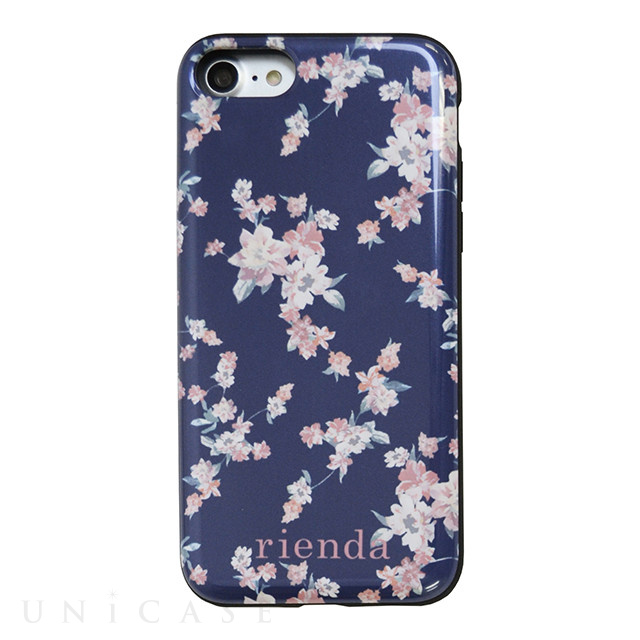 【iPhoneSE(第3/2世代)/8/7 ケース】rienda [PETITE FLOWER] シェルケース (navy)