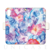 【iPhoneXS/X ケース】OILSHOCK DESIGNS Floral花柄手帳ケース (Watercolor flower2)