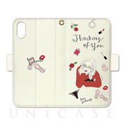 【iPhoneXS/X ケース】OILSHOCK DESIGNS Girl女の子シリーズ手帳ケース (Thinking of you)