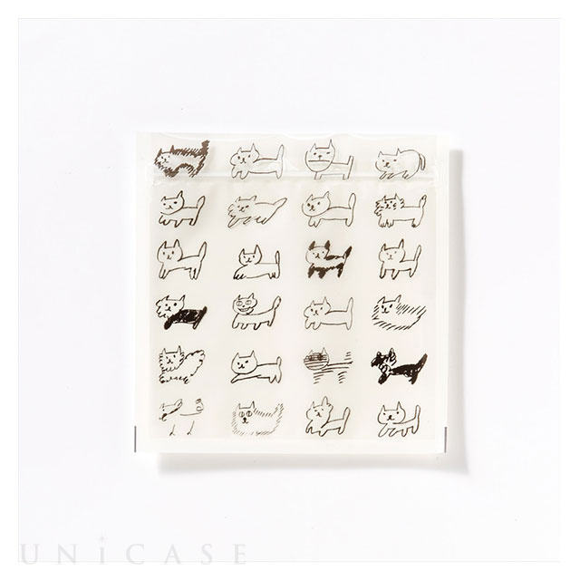 Zipper Bag Mサイズ (neko border)