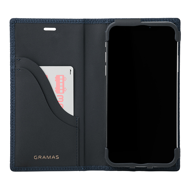 【iPhoneXS/X ケース】Shrunken-calf Full Leather Case (Navy)サブ画像