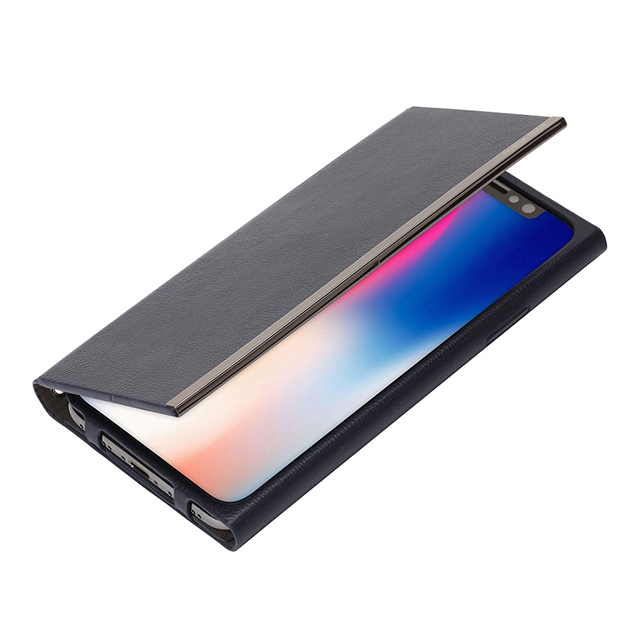 【iPhoneX ケース】オールPUレザーフリップカバー (ネイビー)goods_nameサブ画像