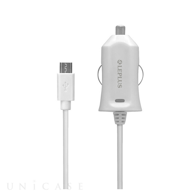 DC充電器 「IQOS対応」 microUSBケーブル一体型(最大出力2.4A) 1.0m (ホワイト)