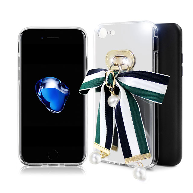 【iPhoneSE(第3/2世代)/8/7 ケース】Mirror Ribbon Case (ネイビー/レッド) goods_nameサブ画像