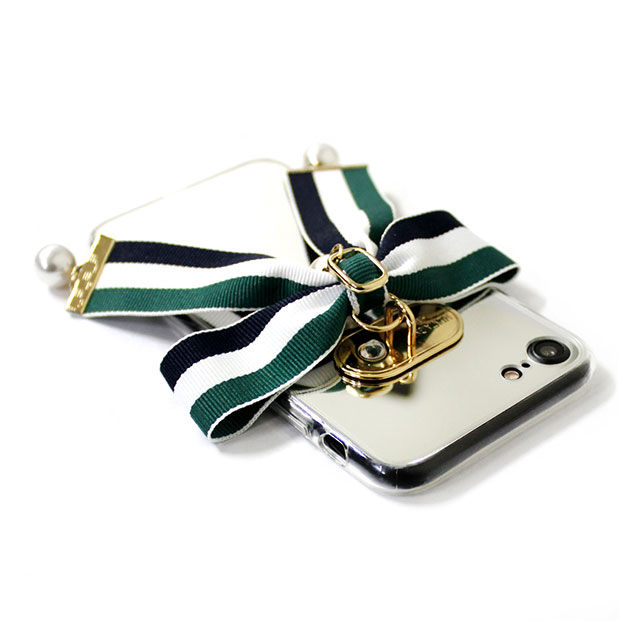 【iPhoneSE(第3/2世代)/8/7 ケース】Mirror Ribbon Case (グリーン/ホワイト/ネイビー) goods_nameサブ画像