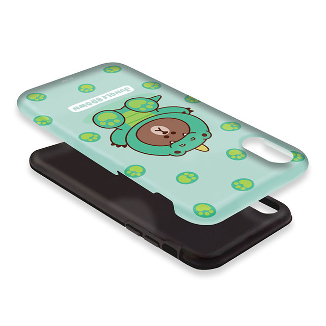 【iPhoneXS/X ケース】LINE FRIENDSケース ジャングルブラウン (ザウルス)サブ画像