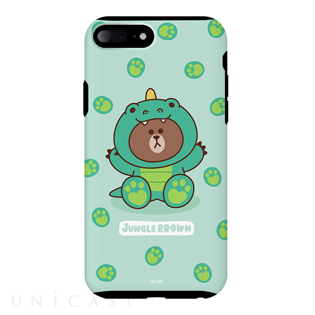 【iPhone8 Plus/7 Plus ケース】LINE FRIENDSケース ジャングルブラウン (ザウルス)