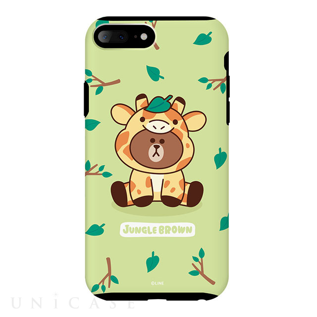 【iPhone8 Plus/7 Plus ケース】LINE FRIENDSケース ジャングルブラウン (キリン)