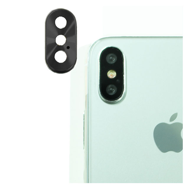 【iPhoneX】背面カメラレンズ保護キャップ レンズガードプロテクター (ブラック)サブ画像