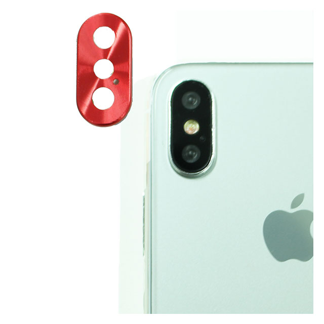 【iPhoneX】背面カメラレンズ保護キャップ レンズガードプロテクター (レッド)サブ画像