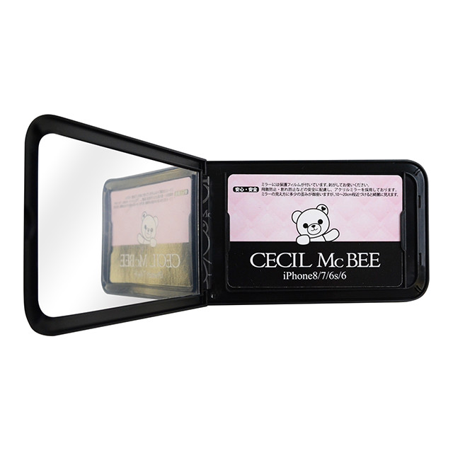 【iPhoneSE(第3/2世代)/8/7/6s/6 ケース】CECIL McBEE ミラーケース [LOGO] 背面ケース (BLACK)サブ画像