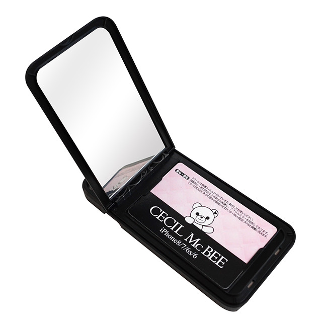 【iPhoneSE(第3/2世代)/8/7/6s/6 ケース】CECIL McBEE ミラーケース [LOGO] 背面ケース (BLACK)サブ画像