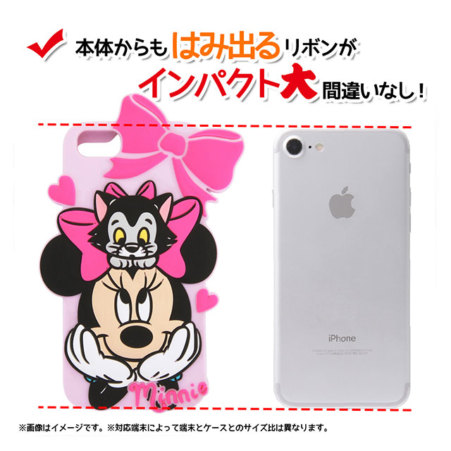 【iPhoneSE(第3/2世代)/8/7/6s/6 ケース】ディズニーキャラクター/シリコンダイカット (ミニーマウス)サブ画像