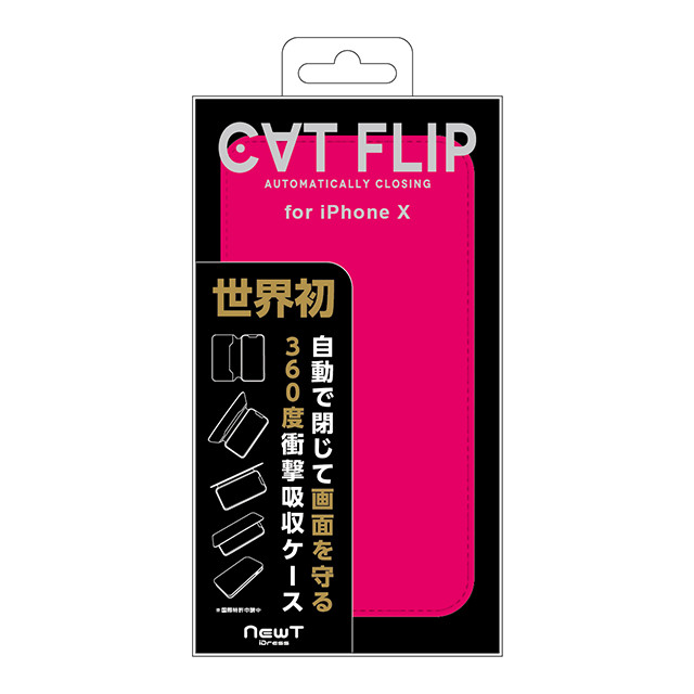 【iPhoneXS/X ケース】NEWT CAT FLIP (ピンク)goods_nameサブ画像