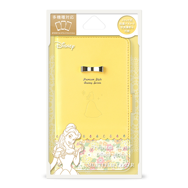 【マルチ スマホケース】Disney series マルチフリップカバー パステルリボン (ベル)goods_nameサブ画像