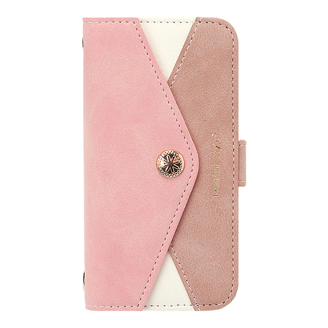 【iPhoneSE(第1世代)/5s/5 ケース】ダブルフリップカバー レター型ポケット (ピンク)サブ画像
