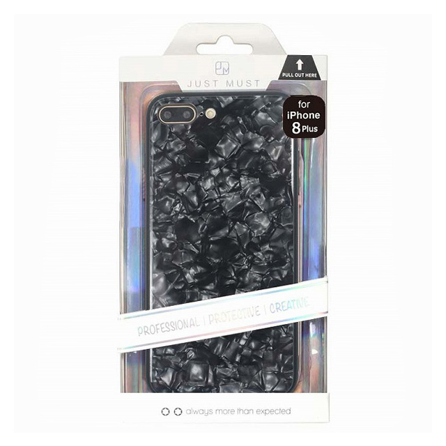 【iPhone8 Plus/7 Plus ケース】GLASS PEARL CASE (Black)サブ画像
