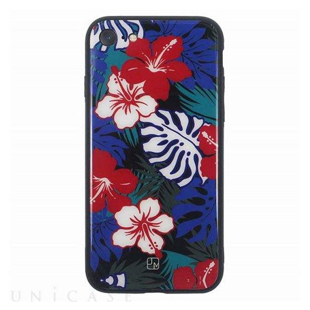 【iPhoneSE(第3/2世代)/8/7 ケース】GLASS DESIGN CASE (Hibiscus)