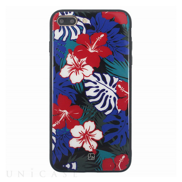 【iPhone8 Plus/7 Plus ケース】GLASS DESIGN CASE (Hibiscus)