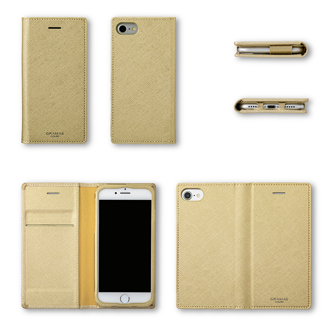 【iPhone8/7/6s/6 ケース】”Quadrifoglio” Book PU Leather Case (Champagne Gold)サブ画像