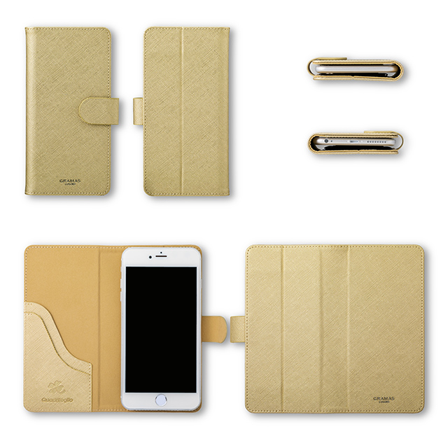 【マルチ スマホケース】”Quadrifoglio” Multi PU Leather Case for Smartphone (Champagne Gold)サブ画像