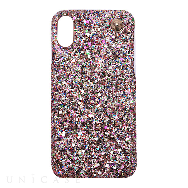 【iPhoneXS/X ケース】GLITTER CHAIN CASE (Multi)