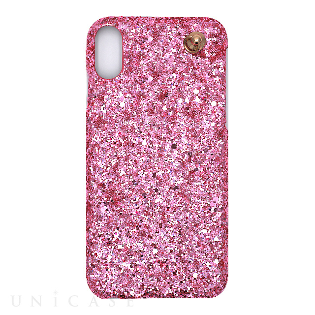 【iPhoneXS/X ケース】GLITTER CHAIN CASE (Pink)