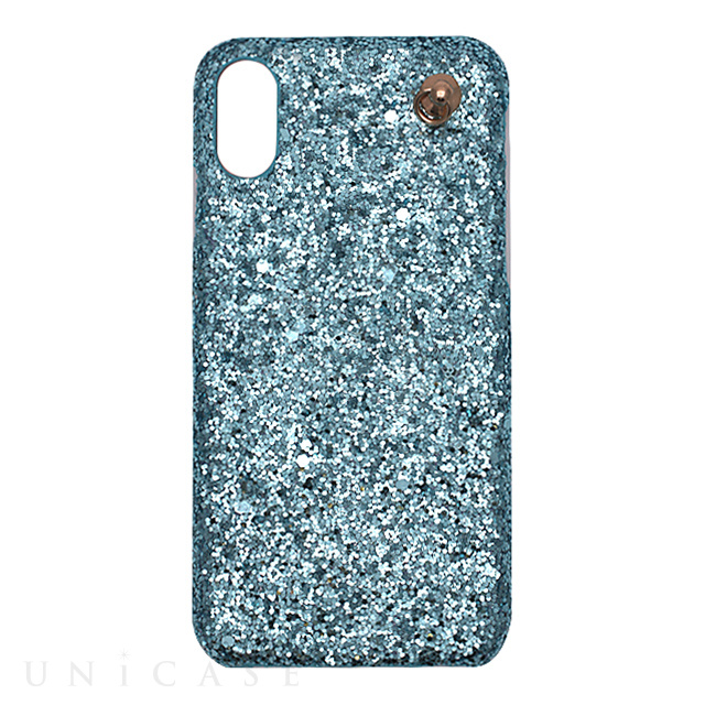 【iPhoneXS/X ケース】GLITTER CHAIN CASE (Ariel Blue)